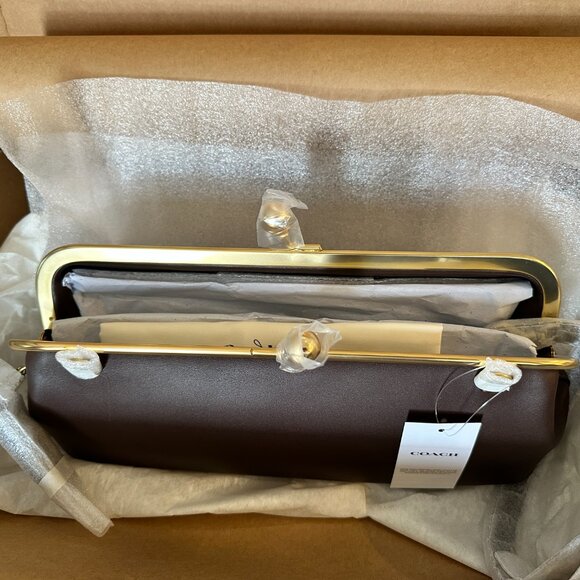 NWT Coach Runway Kisslock Frame Bag 30 in Maple - Picture 2 of 13